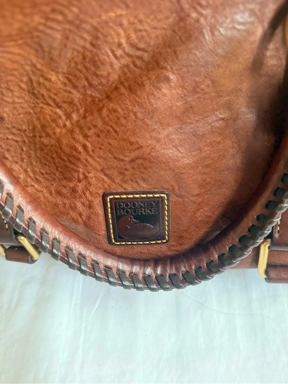 Dooney & Bourke Medium Florentine Vachetta Leather Satchel Chestnut Brown Boho - Picture 7 of 11